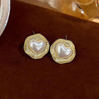 Heart Pearl Lace Earrings