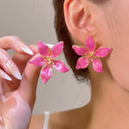 Painting Oil Flower Stud Earrings ~ 7817