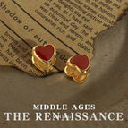 Three-dimensional Heart [Copper Ear Hooks]