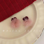 6#Heart-shaped Pom-pom Earrings