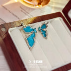 30#Asymmetric Butterfly Earrings