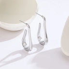 Water Drop U-Shaped Steel Color / 18K
