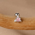 Y26467-Silver-Pink diamond-1pc