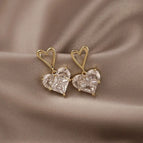 Heart Shaped Zircon Earrings