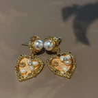 15#E2181--Orange Pink Love Freshwater Pearl