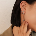 A Pair of 3-Hole Free Adjustable Steel Ear Studs