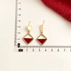 Geometric Contrast Color Dripping Oil-Silver Needle