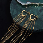 F547-Gold Tassel Earrings