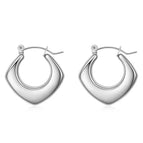 Diamond Hollow Earrings Steel Color