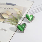 Silver / Green Opal