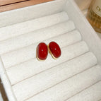 Silver Needle Dripping Bean Earrings