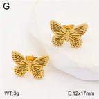 17 * 12mm Butterfly / Gold / 1 Pair/Package