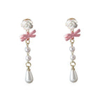 Flower Pearl Stud Earrings 577