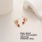 129-Heart-Shaped Stud Earrings