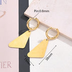 38x19mm / Light Gold Dull Triangle Earrings (Gold) / 1 Pair/Package