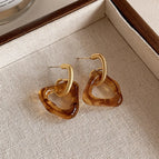 Caramel Amber Triangle Earrings