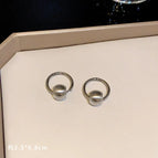 Silver Brushed Earrings 18 (GA0615)